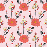 Delicate Blossom Cluster Arrangement with Interlocking Floral(Pink)