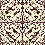 Elegant Floral Damask Swirl Abstract Decorative Embellishment (Beige)
