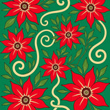 Seasonal Poinsettia Bloom Cascade with Ribbon Swirls(Red)