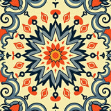 Botanical Ornate Scrollwork Design Floor Covering(Beige)