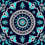 Boho Ornate Floral Motifs (Blue) - ODIKA