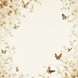 Abstract Floral Beige Bloom Motif(Beige)