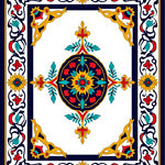 Rosa Garden Interlocking Botanical Medallion with Vintage Motifs (Yellow) - ODIKA