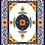 Rosa Garden Interlocking Botanical Medallion with Vintage Motifs (Yellow) - ODIKA