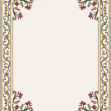 Elegant Bordered Floral Vine Decorative (Ivory)