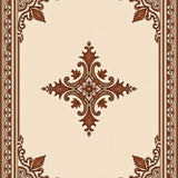 Elegant Damask Symmetrical Medallion Tapestry(Beige)