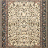 Chic Round Area with a Vintage Style Border and Spotted Inner(Beige)