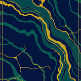 Luxurious Veined Stone with Metallic Accents Contemporary Design(Blue)