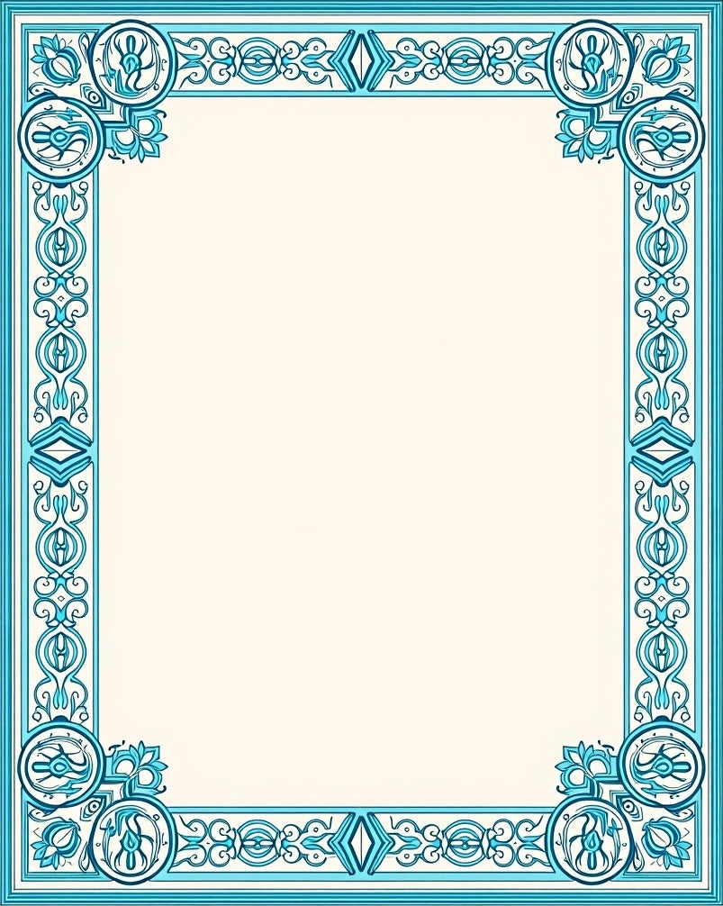 Tranquil Sanctuary Ornate Patterned Handwoven Farmhouse (Blue) - ODIKA