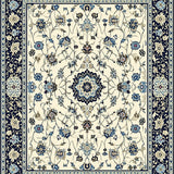 Abstract Floral Geometric in Beige and Navy(Ivory)