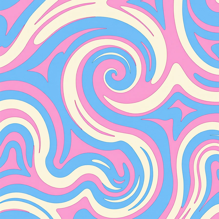 Pastel Swirl with Abstract Rippled Spiral (Pink) - ODIKA