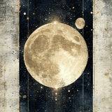 Eclipse with Esoteric Moon Phases and Astrology Linework(Gold)