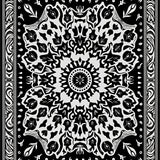 Elegant Floral Vine Interlocking Medallion Tapestry(Black)