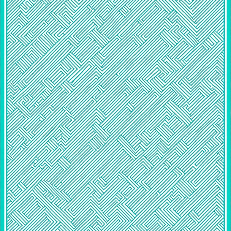 Minimalist Contemporary Striped Zigzag Herringbone (Turquoise) - ODIKA