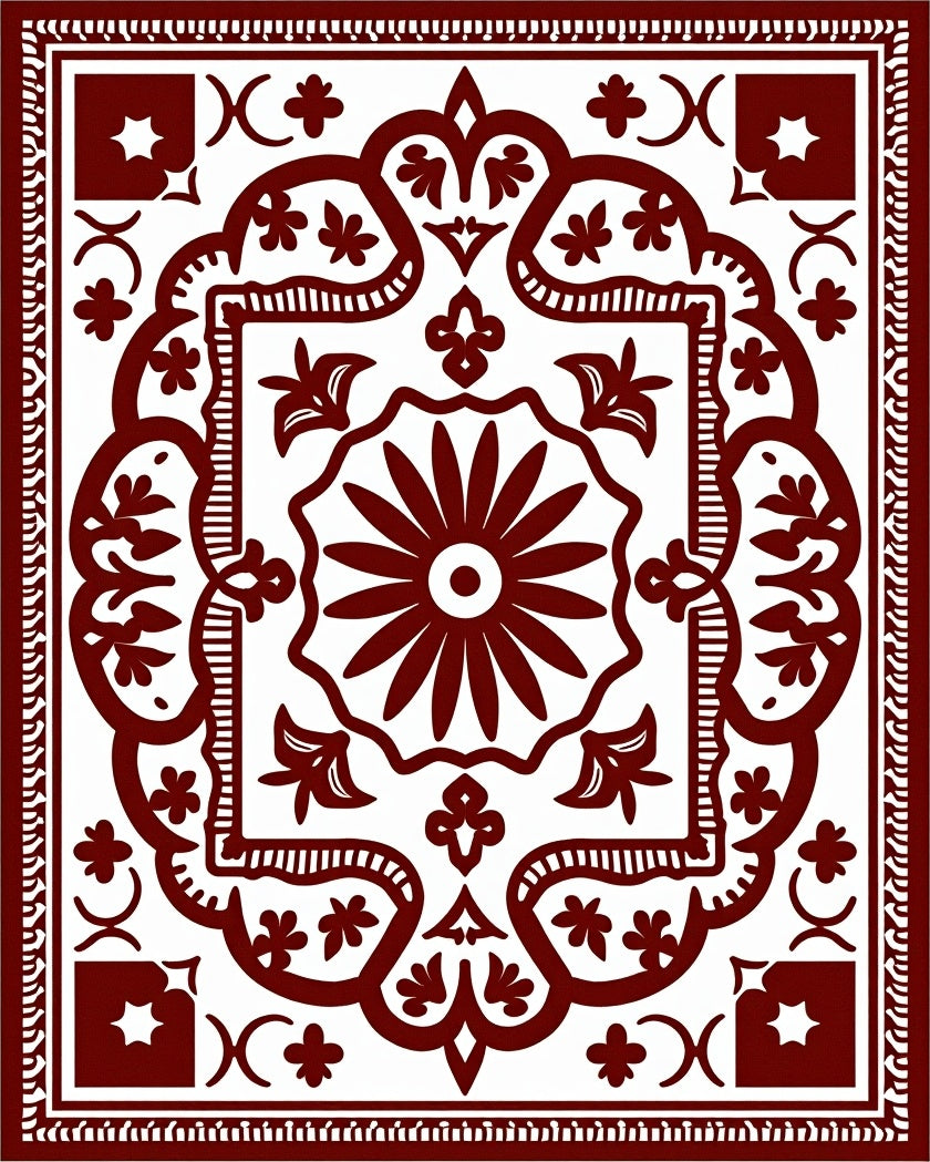 Boho Eclectic Medallion Artisan Handwoven Jewel (Red) - ODIKA