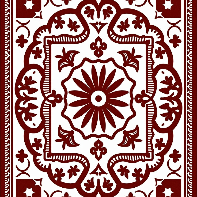 Boho Eclectic Medallion Artisan Handwoven Jewel (Red) - ODIKA