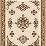 Elegant Floral Damask Symmetrical Decorative Artisan(Brown)