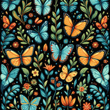 Rustic Garden Vibe with Butterflies(Blue)