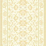Durable Indoor Runner with Beige Classic Damask and Scroll Motifs(Beige)