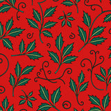 Holly Leaf Christmas Themed Anti Slip(Red)