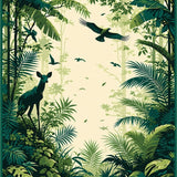 Rustic Botanical Jungle Scene(Green)