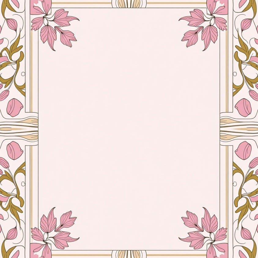 Botanical Vine Flourish with Whispered Neutral Gradients (Beige) - ODIKA