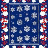 Whimsical Holiday Snowman Parade with Sparkling Frosted Accents(Blue)