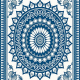 Exquisite Medallion Swirl Ornamental Radiant Decorative Accent (Blue)