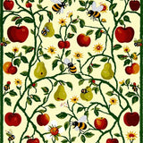 Storybook Orchard With Fruit Insects and Wildflowers(Red)