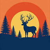 Autumn Woodland Deer Semi Circle Entrance(Orange)