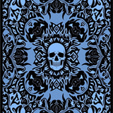 Dark Floral Skull Garden with Mysterious Botanical Accents(Blue)