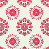 Heritage Floral Medallions with Symmetrical Garden Blooms Machine(Red)