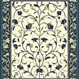 Chateau Collection Azure Bloom Dark Beige Botanical Scrollwork(Ivory)