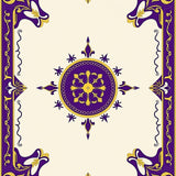Motif with Interlocking Scrollwork and Petal Detailing(Purple)