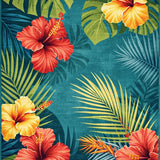 Tropical Vibrant Floral Mosaic(Blue)