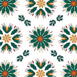 Winter Forest Medallion with Stylized Pine Branches and Starburst Highlights(Green)