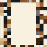 Elegant Trio with Abstract Linear Borders in Brown and Beige(Beige)