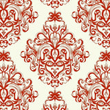 Distressed Floral Arabesque Motif(Red)