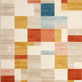 Chromatic Cubes Abstract Area in Multi Beige Tones(Beige)