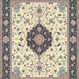 Classic Vintage Area with Elegant Beige Medallion(Ivory)