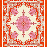 Tropical Bloom Medallion with Interlocking Petal Motifs(Orange)