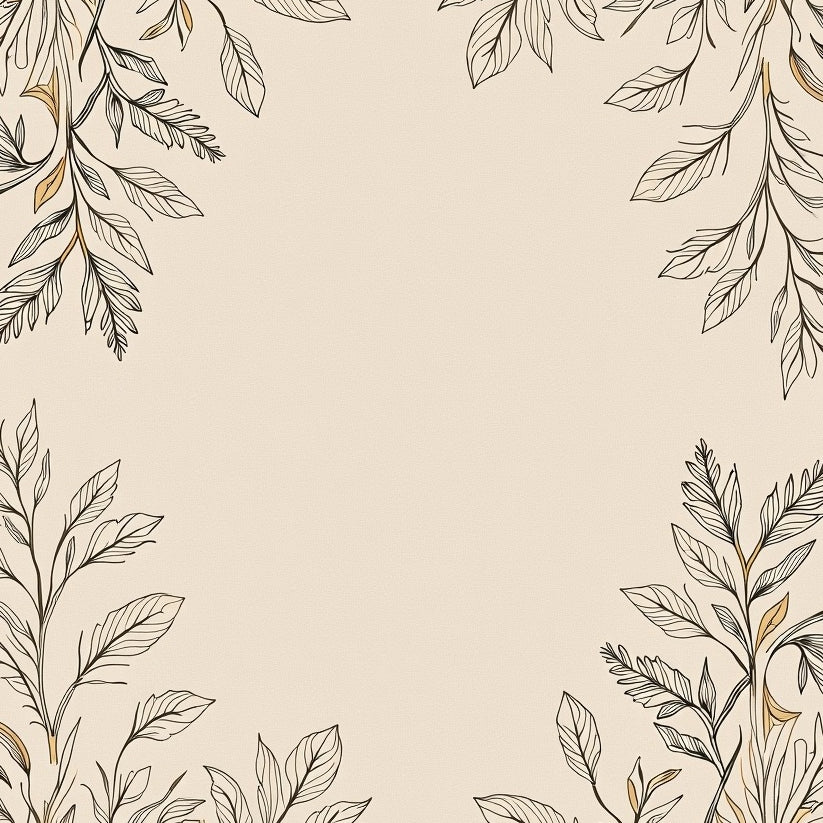Botanical Garden Vine Swirl Artistic Flowing Decorative (Beige) - ODIKA
