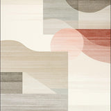 Echoing Sands Area Sculpted Beige & Sand Abstract Geometric Design(Beige)