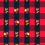 Cottage Checkered with Apple Harvest Design(Red)