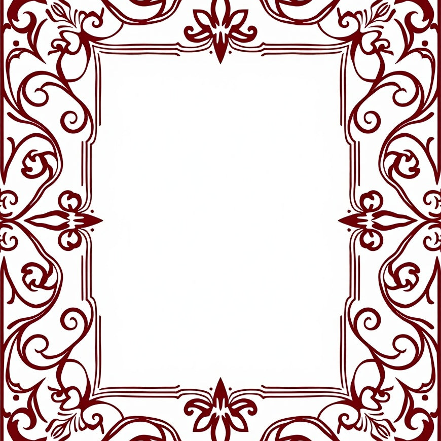 Artisan Scrollwork Vine with Stylized Petal Motif (Brown) - ODIKA