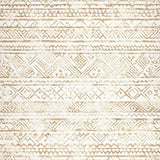 Durable Boho Vinyl Area With Intricate Geometric Lattice Motif(Beige)