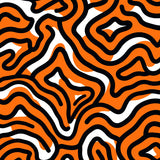 Monochrome Wave Interlocking Stripe Contemporary Artistic Motif(Orange)