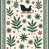 Nordic Fir Branch Sleigh Journey Celebration Design(Ivory)