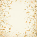 Elegant Floral Vinework Area with Subdued Beige and Ivory Botanical Swirls(Beige)
