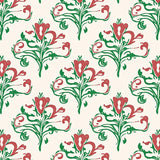 Damask Scrollwork Design with Ornamental Flourishes Classic Appeal (Red) - ODIKA